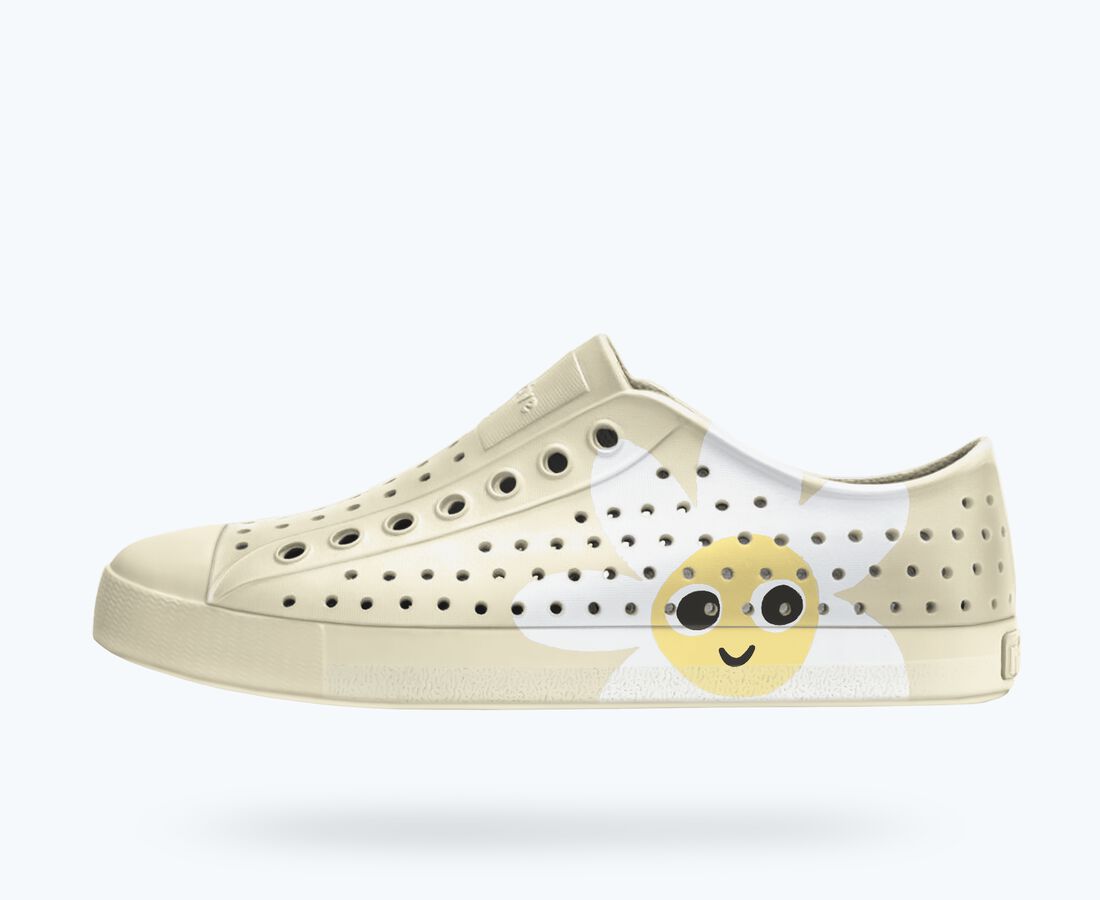 Native Shoes Women's Jefferson Wanderfoam&trade; Block - Shell White/ Bone White/ Gone Bananas Flower Block