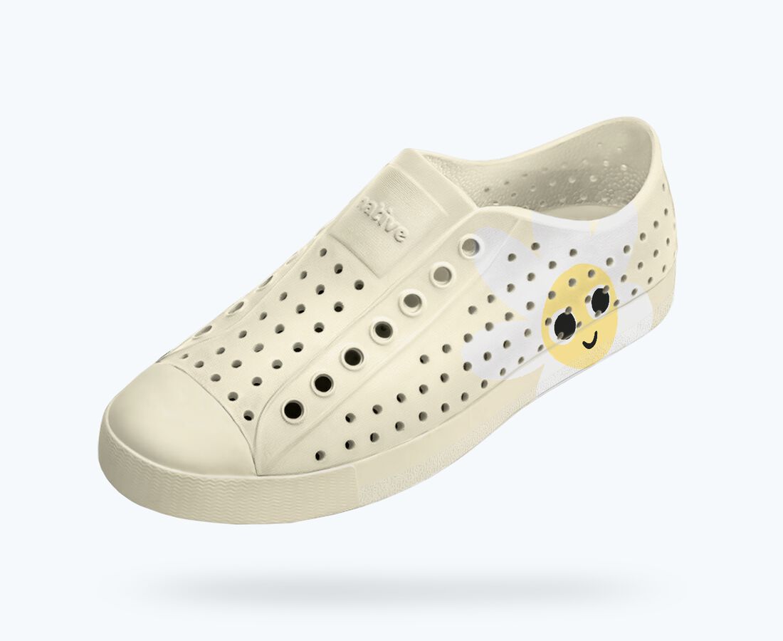Native Shoes Women's Jefferson Wanderfoam&trade; Block - Shell White/ Bone White/ Gone Bananas Flower Block