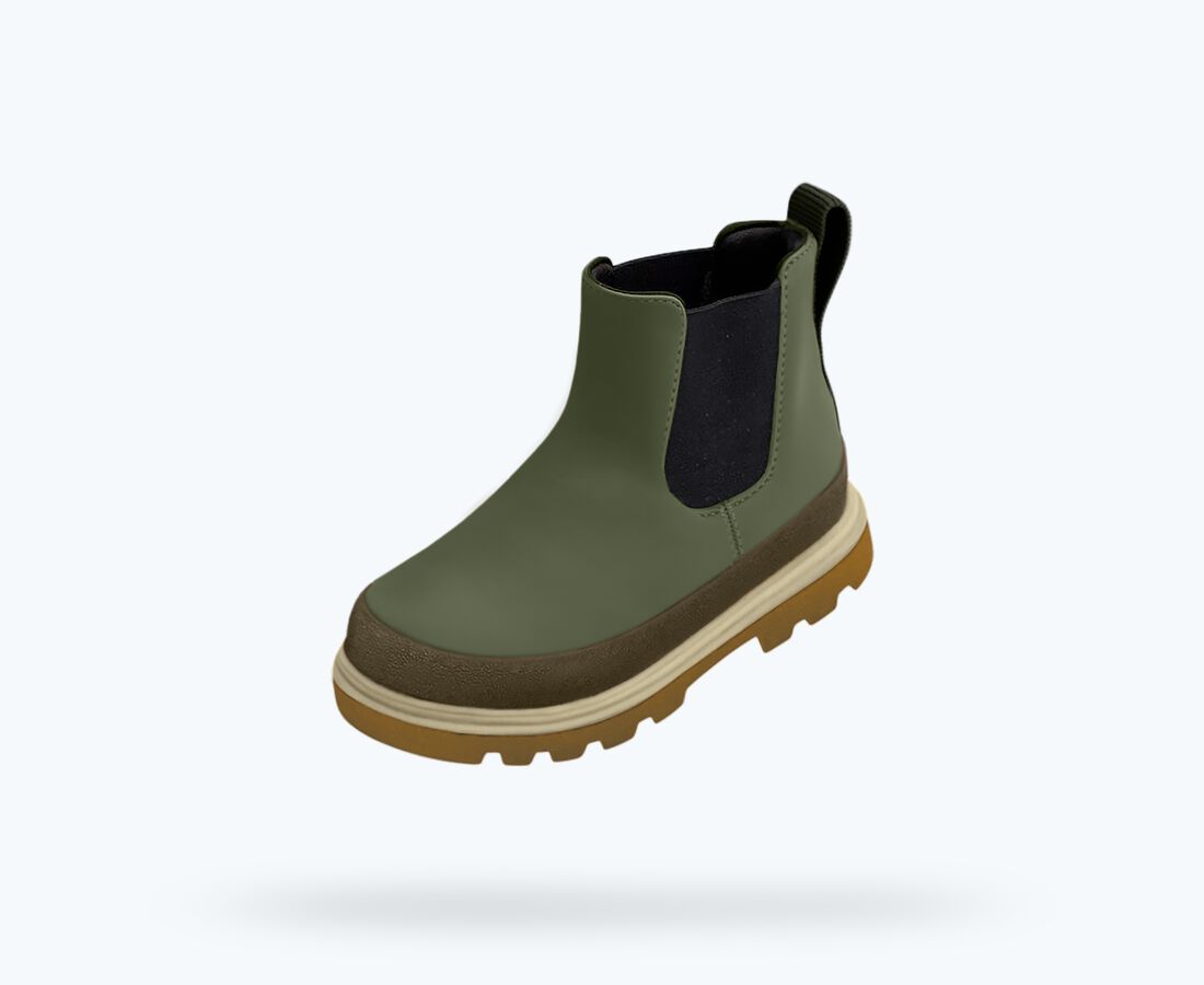 Native Shoes Kensington Chelsea Child - Olivine Green/ Mash Brown/ Bone White