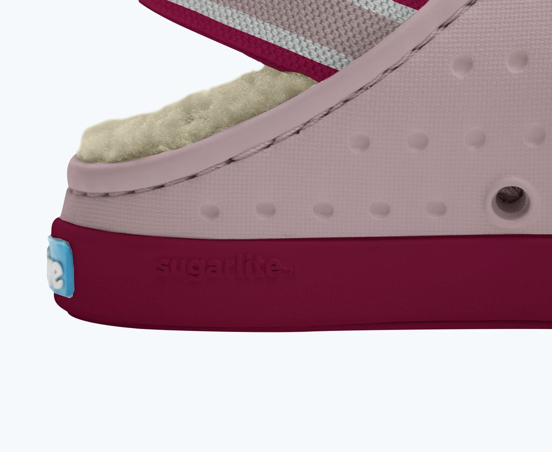 Native Shoes Jefferson Cozy Little Kids - Balos Pink/ Root Red/ Bone White