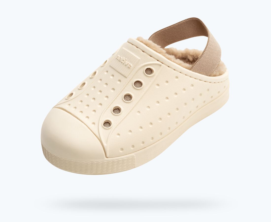 Native Shoes Jefferson Cozy Little Kids - Bone White/ Bone White/ Flax Tan