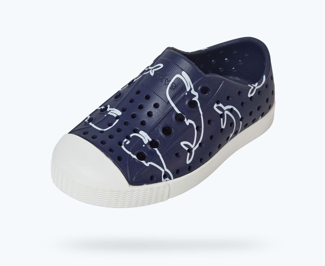 Native Shoes Jefferson Print Child - Regatta Blue/ Shell White/ Nantucket ACK