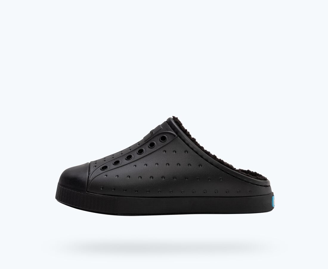 Native Shoes Jefferson Cozy Big Kids - Jiffy Black/ Jiffy Black/ Jiffy Black