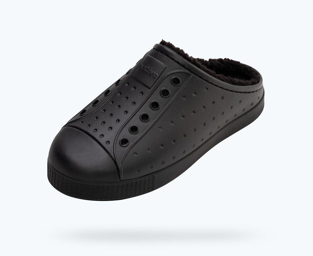 Native Shoes Jefferson Cozy Big Kids - Jiffy Black/ Jiffy Black/ Jiffy Black