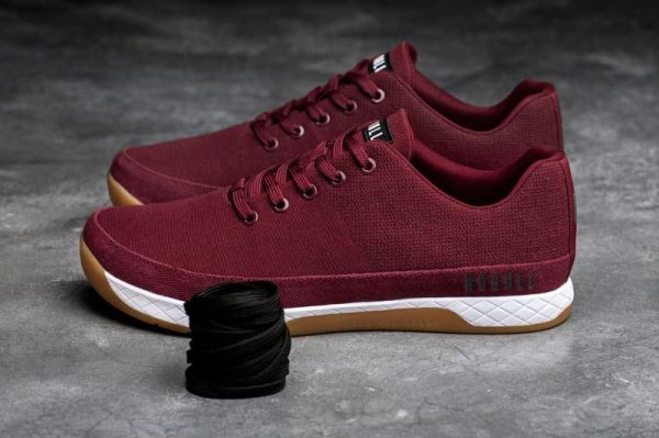 NOBULL MEN'S SHOES BURGUNDY CANVAS TRAINER