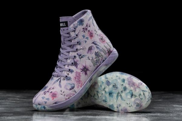 NOBULL MEN'S SHOES HIGH-TOP WATERCOLOR FLORAL TRAINER