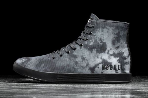 NOBULL WOMEN'S SHOES HIGH-TOP DARK CLOUD TIE-DYE CANVAS TRAINER