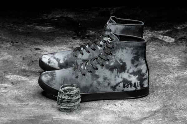 NOBULL WOMEN'S SHOES HIGH-TOP DARK CLOUD TIE-DYE CANVAS TRAINER