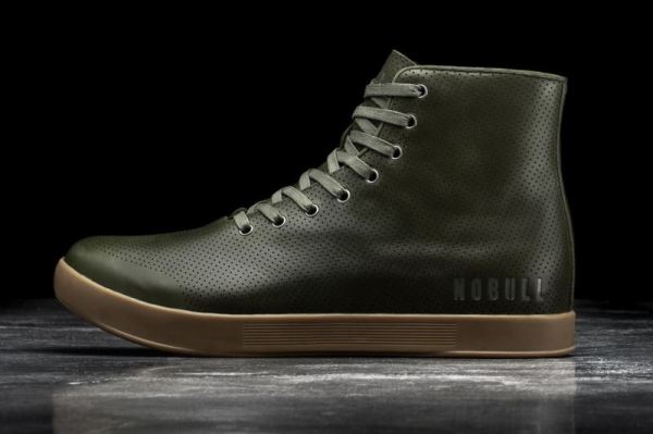 NOBULL MEN'S SHOES HIGH-TOP ARMY LEATHER TRAINER