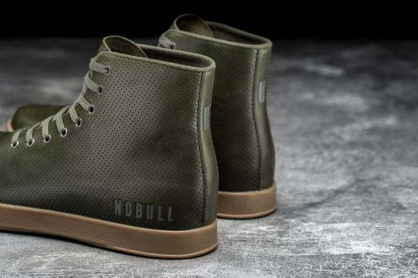 NOBULL MEN'S SHOES HIGH-TOP ARMY LEATHER TRAINER