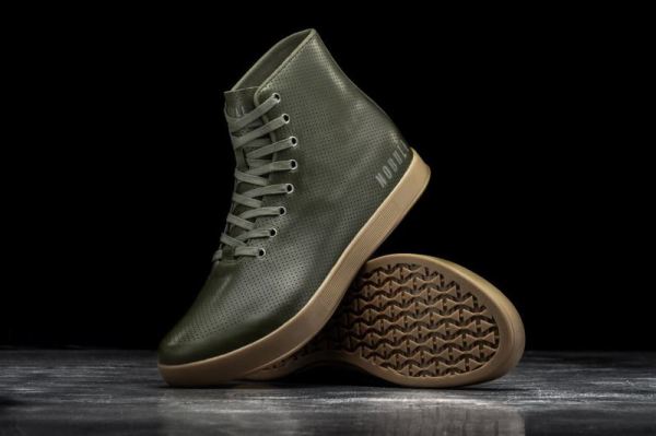 NOBULL MEN'S SHOES HIGH-TOP ARMY LEATHER TRAINER