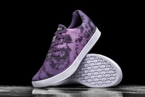 NOBULL WOMEN'S SHOES DARK WISTERIA TIE-DYE CANVAS TRAINER