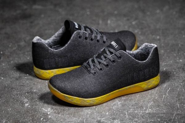 NOBULL WOMEN'S SHOES BLACK HEATHER YELLOW TRAINER