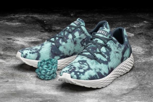 NOBULL WOMEN'S SHOES LIGHT TEAL TIE-DYE RIPSTOP RUNNER