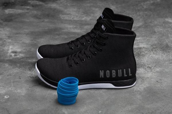 NOBULL WOMEN'S SHOES HIGH-TOP BLACK AND WHITE TRAINER