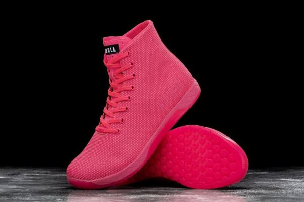 NOBULL MEN'S SHOES HIGH-TOP NEON PINK TRAINER