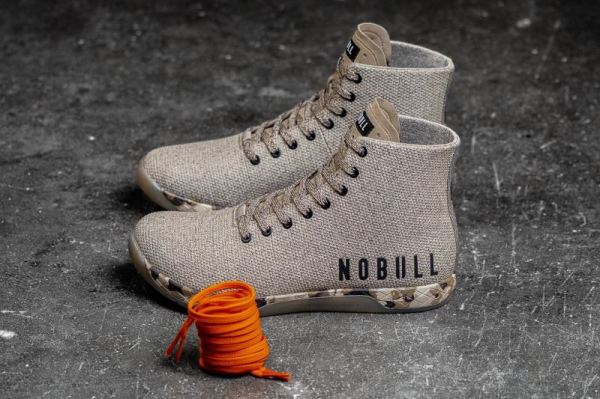 NOBULL WOMEN'S SHOES HIGH-TOP EARTH HEATHER TRAINER