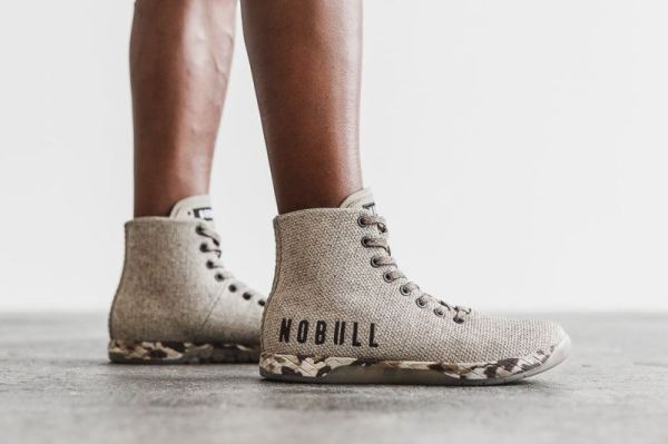 NOBULL WOMEN'S SHOES HIGH-TOP EARTH HEATHER TRAINER