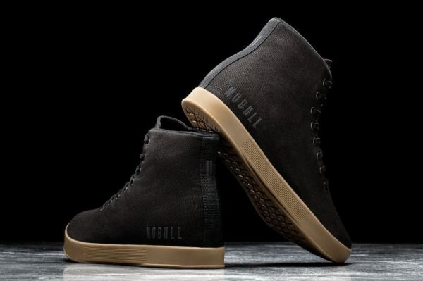 NOBULL MEN'S SHOES HIGH-TOP BLACK DARK GUM CANVAS TRAINER