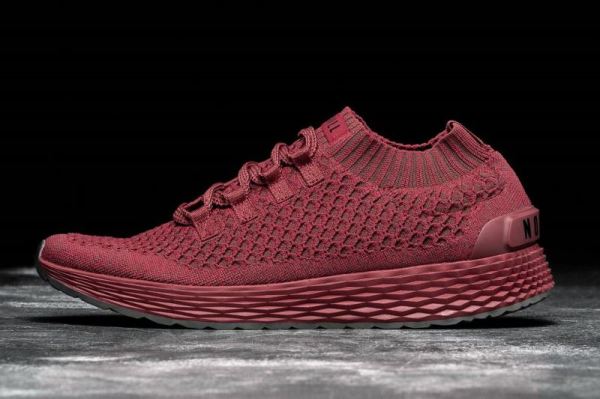 NOBULL WOMEN'S SHOES CRIMSON RED KNIT RUNNER