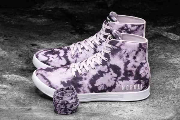 NOBULL WOMEN'S SHOES HIGH-TOP WISTERIA TIE-DYE CANVAS TRAINER