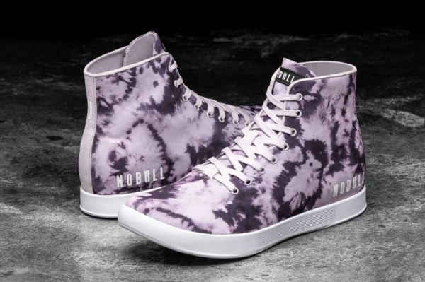 NOBULL WOMEN'S SHOES HIGH-TOP WISTERIA TIE-DYE CANVAS TRAINER