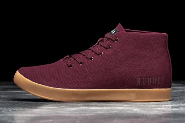 NOBULL MEN'S SHOES CABERNET GUM CANVAS MID TRAINER