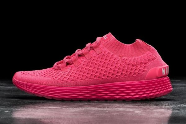 NOBULL WOMEN'S SHOES NEON PINK KNIT RUNNER