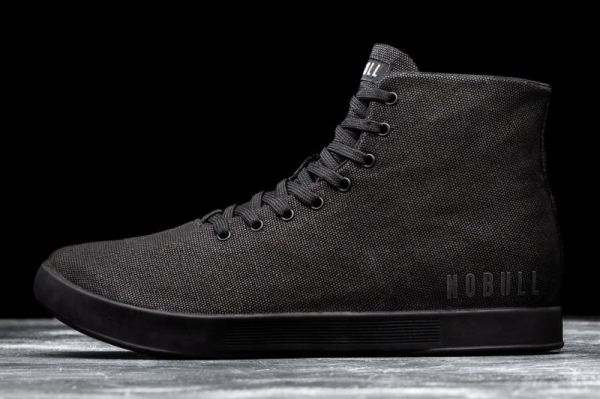 NOBULL WOMEN'S SHOES HIGH-TOP BLACK CANVAS TRAINER