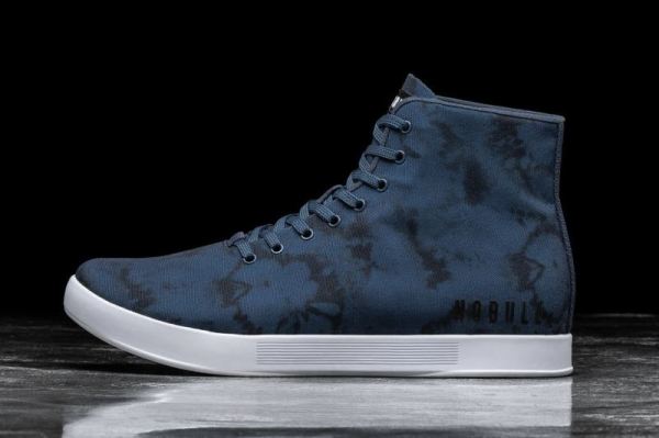 NOBULL WOMEN'S SHOES HIGH-TOP NAVY TIE-DYE CANVAS TRAINER