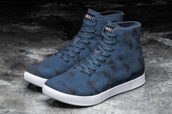 NOBULL WOMEN'S SHOES HIGH-TOP NAVY TIE-DYE CANVAS TRAINER