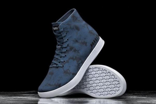 NOBULL WOMEN'S SHOES HIGH-TOP NAVY TIE-DYE CANVAS TRAINER