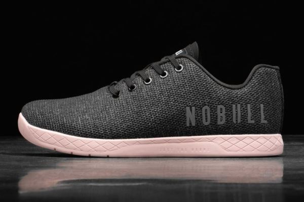 NOBULL WOMEN'S SHOES BLACK HEATHER DUSTY ROSE TRAINER