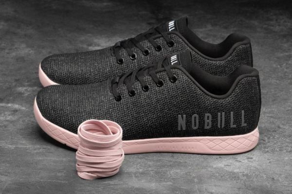 NOBULL WOMEN'S SHOES BLACK HEATHER DUSTY ROSE TRAINER