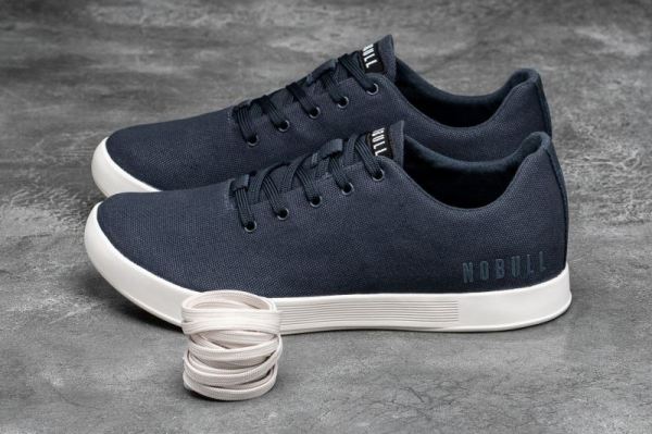 NOBULL WOMEN'S SHOES NAVY IVORY CANVAS TRAINER