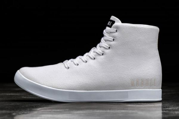 NOBULL WOMEN'S SHOES HIGH-TOP WHITE CANVAS TRAINER