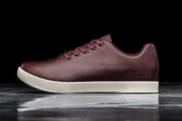 NOBULL WOMEN'S SHOES BURGUNDY LEATHER TRAINER