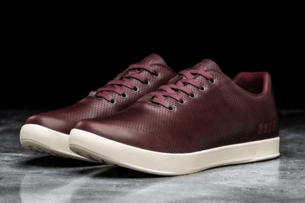 NOBULL WOMEN'S SHOES BURGUNDY LEATHER TRAINER