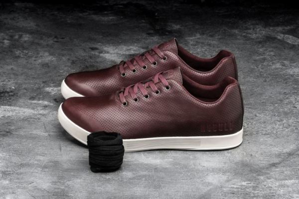 NOBULL WOMEN'S SHOES BURGUNDY LEATHER TRAINER