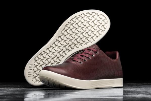 NOBULL WOMEN'S SHOES BURGUNDY LEATHER TRAINER