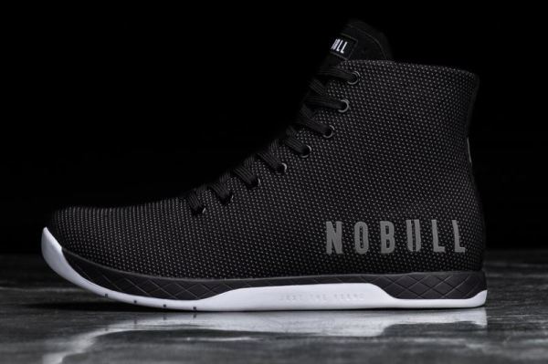 NOBULL MEN'S SHOES HIGH-TOP BLACK AND WHITE TRAINER