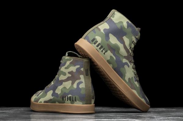 NOBULL WOMEN'S SHOES HIGH-TOP FOREST CAMO CANVAS TRAINER