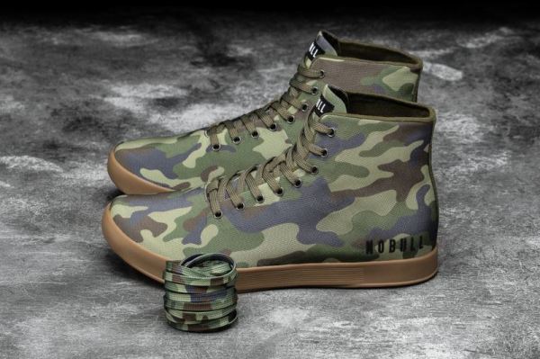 NOBULL WOMEN'S SHOES HIGH-TOP FOREST CAMO CANVAS TRAINER