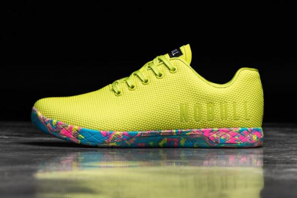 NOBULL WOMEN'S SHOES NEON YELLOW SWIRL TRAINER