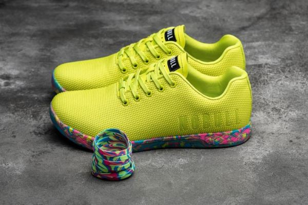 NOBULL WOMEN'S SHOES NEON YELLOW SWIRL TRAINER