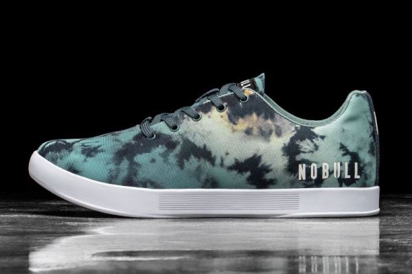 NOBULL MEN'S SHOES TEAL TIE-DYE CANVAS TRAINER