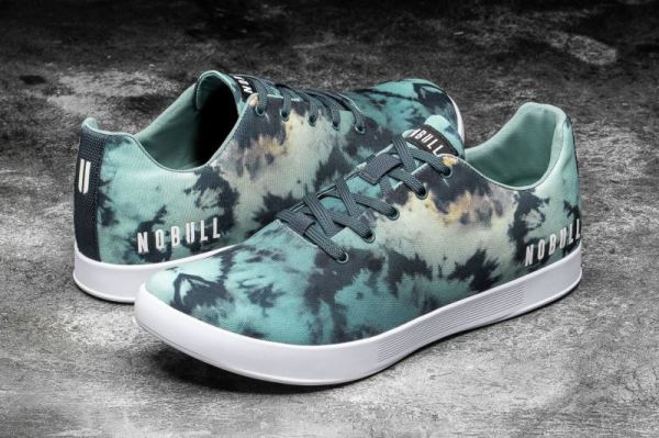 NOBULL MEN'S SHOES TEAL TIE-DYE CANVAS TRAINER