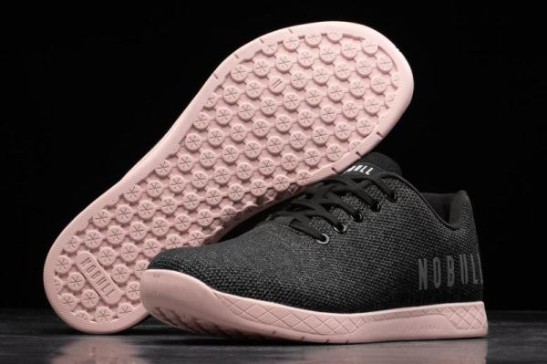 NOBULL MEN'S SHOES BLACK HEATHER DUSTY ROSE TRAINER