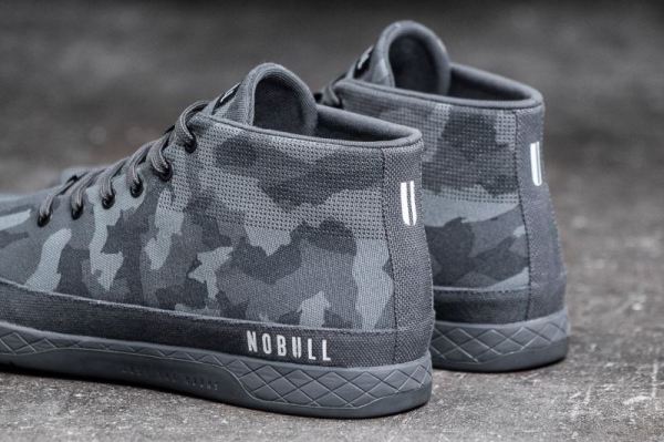 NOBULL MEN'S SHOES DARK CAMO CANVAS MID TRAINER