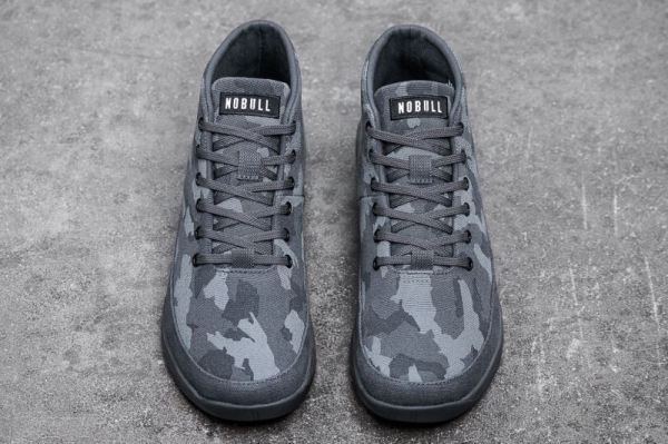 NOBULL MEN'S SHOES DARK CAMO CANVAS MID TRAINER